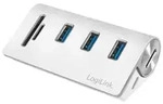 USB 3.0 hub 3-port with card reader for SD/microSD aluminum casing USB-Hubs - USB 3.2