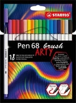 STABILO 568/18-21-20, STABILO Pen 68 Brush - Felt-tip Pen - ARTY - Set of 18...