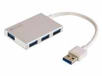 USB 3.0 Pocket Hub - hub - 4 ports USB-Hubs - 4 - silber