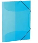 Elasticated folder A4 PP translucent light blue