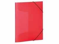 Elasticated folder A4 PP translucent red