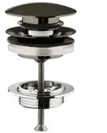 Ablaufgarnitur mit Druckstopfen, hard graphite geb&uuml;rstet