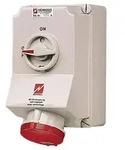 Wall mounted recept. 63a5p6h400v ip44