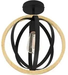 BASILDON ceiling lamp black/wood