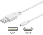 USB-A USB Micro-B - 5m - Wei&szlig;