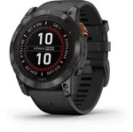Garmin Fenix 7X Pro - Solar Edition, Schwarz/Schiefergrau mit QuickFit-Silikon-A...