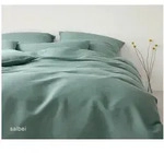 Elegante Bettw&auml;sche Breezee - 135x200 cm + 80x80 cm salbei