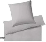 Elegante Bettw&auml;sche Solid Stripe - 135x200 cm + 40x80 cmgreige