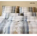 Elegante Soft-Flanell Bettw&auml;sche Glasgow - 155x220 cm + 80x80 cmsalbei-blau