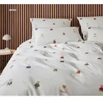 Elegante Soft-Flanell Bettw&auml;sche Teddy - 135x200 cm + 80x80 cmweiss