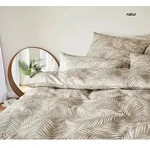 Elegante Mako Satin Bettw&auml;sche Maison Leaves - 155x220 cm + 80x80 cmnatur