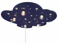 Niermann Standby Niermann Deckenleuchte Wolke blau mit fluoreszierenden Sternen