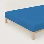 Schlafgut Spannbetttuch Premium aus Bio Baumwolle 120x200 - 130x220 cm | blue-mid -