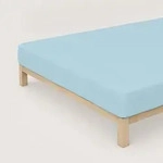 Schlafgut Spannbetttuch Pure aus Bio Baumwolle 90x190 - 100x220 cm | blue-light -