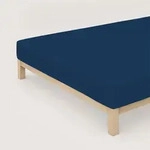 Schlafgut Spannbetttuch Pure aus Bio Baumwolle 90x190 - 100x220 cm | blue-deep - blau