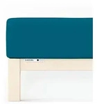 Schlafgut Spannbetttuch Casual aus Bio Baumwolle 180x200 - 200x200 cm | petrol-deep -