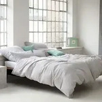 elegante Halbleinen Bettw&auml;sche Breezee weiss Kissenbezug einzeln 40x80 cm -...