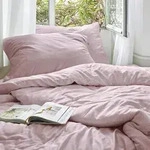 Irisette Seersucker Bettw&auml;sche Easy Granby 155x220 cm + 80x80 cm | rosa - pink