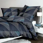 Janine Mako-Satin Bettw&auml;sche J.D. 87065 nachtschattenblau 135x200 cm + 80x80 cm -