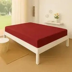Traumschlaf Melange Biber Spannbetttuch 140x200 cm | dunkelrot - rot