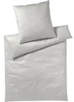 elegante Mako-Satin Bettw&auml;sche Solid 135x200 cm + 80x80 cm | beige - beige