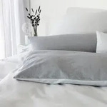 elegante Soft-Flanell Bettw&auml;sche Tender silver 155x220 cm + 80x80 cm - grau