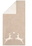 Caw&ouml; Handt&uuml;cher Alpenchic Hirsche Duschtuch 70x140 cm | natur - beige
