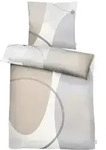 Apelt Mako-Satin Bettw&auml;sche Giro grau rose 135x200 cm + 80x80 cm - grau;beige