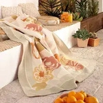 Biederlack Wohndecke Bloom Frame 150x200 cm - beige;orange