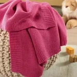 Biederlack Wohndecke Lovely & Sweet Wool Knit pink 75x100 cm - pink