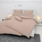 Janine Mako-Soft-Seersucker Bettw&auml;sche Piano 240x220 cm + 2x 80x80 cm | taupe -