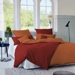 Cotonea Bio Linea Wende-Bettw&auml;sche 155x220 cm + 40x80 cm | rot-orange