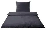 elegante Mako-Seersucker Bettw&auml;sche Chelsea anthrazit 155x220 cm + 80x80 cm -