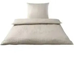 elegante Mako-Seersucker Bettw&auml;sche Chelsea sand 135x200 cm + 80x80 cm - beige