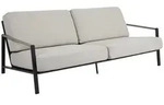 Gartensofa Lyra mit Kissen aus Edelstahl und Olefin-Stoff, modern, sand, 2-3