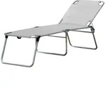 Gartenliege Amigo 40+ aus Aluminium, modern, silbergrau, 3-fach verstellbare