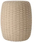 Hocker Moon aus robustem Kunststoff, modern und pflegeleicht, Taupe, &Oslash; 40 cm,