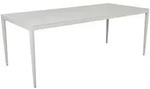 Gartenesstisch Bigby aus Aluminium, modern, rechteckig, hellgrau, 195x90 cm, f&uuml;r