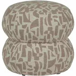 Hocker Anic aus Webstoff, modern mit kreativem Muster, sandfarben, rund und