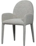 Esszimmerstuhl Elegance aus Boucl&eacute;-Stoff, modern gepolstert, grau, gem&uuml;tliche