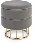 Hocker Pavlina in Samt-Optik, moderner Stil mit Stauraum, gepolstert, grau,