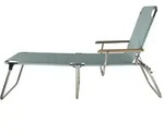 Gartenliege Amigo 40+ von Fiam aus Aluminium mit Armlehne, modern, salbeigr&uuml;n,