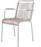 Stuhl Spaghetti von Fiam aus Aluminium, Retro Chic, taupe, stapelbar f&uuml;r