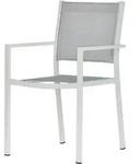 Stuhl Aria aus Aluminium und Textilene, stapelbar, modern, Outdoor, wei&szlig; grau