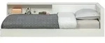Bettgestell Connect aus Kiefernholz, modernes Design mit Stauraum, wei&szlig; lackiert,
