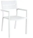 Gartenstuhl Delia von Brafab aus Aluminium, modern mit Armlehne, Wei&szlig;,