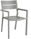 Gartenstuhl Delia von Brafab aus Aluminium, modern mit Armlehne, beige, pflegeleichte