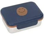 L&auml;ssig Brotdose Kinder - Edelstahl Lunchbox Little Gang Smile, navy