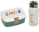 L&auml;ssig Brotdose & Trinkflasche Set - Lunch Set, Little Gang Smile milky/ocean gr