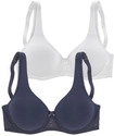 NUANCE BY LASCANA T-Shirt-BH Damen marine + wei&szlig; Gr.75B